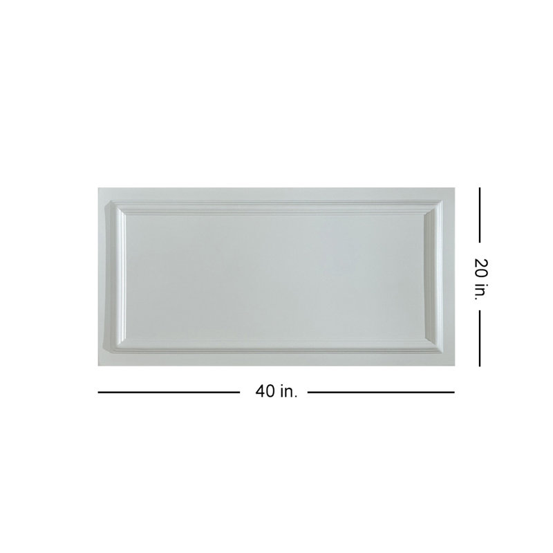 Grand panneau - tuile de plafond en mousse à coller 1,6 pi x 3,2 pi, Blanc colombe