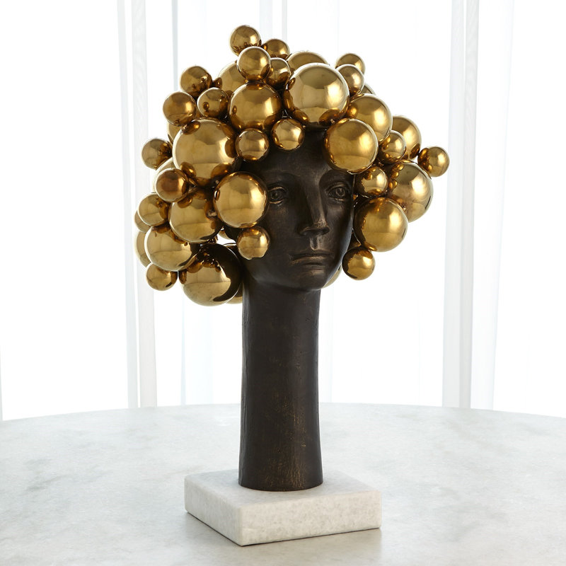 Bubbles For Brains, Brass, 23" H x 15" W x 13" D