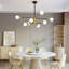 8-Light Black and Gold Dimmable Sputnik Chandelier