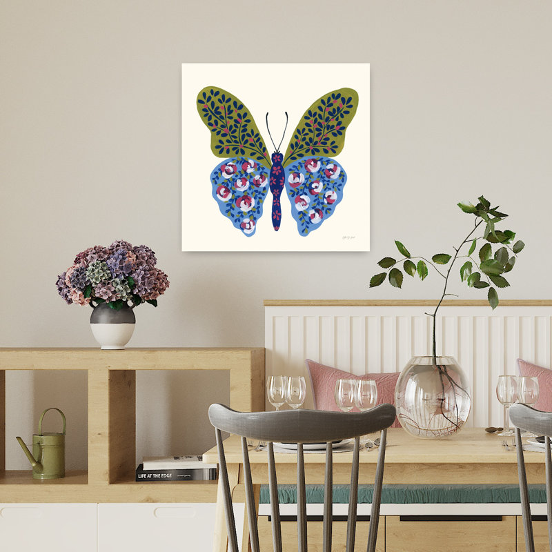 «Blooming Butterfly I Butterfly», art floral, H 18 po x l 18 po