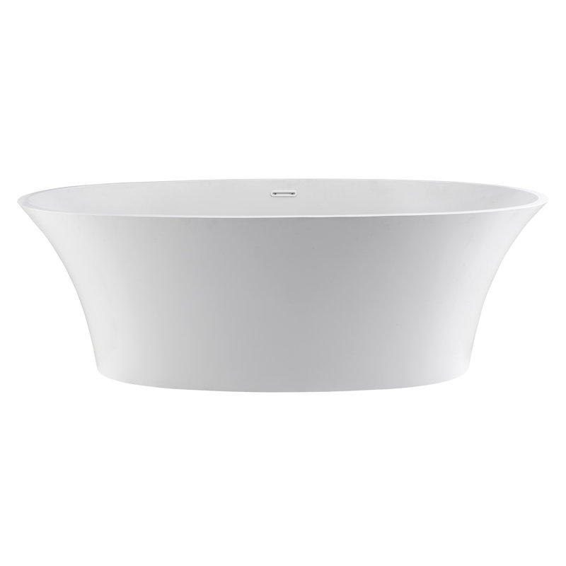 Baignoire de trempage autoportante 64 po Adeline, Blanc lustré