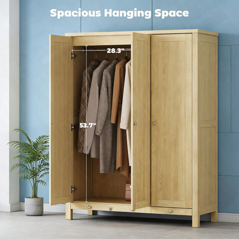 Garde-robe moderne 3 portes avec panneaux style Shaker