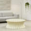 35,04 po Table basse ovale vintage en fibre de verre robuste pour salon Bureau sans assemblage beige