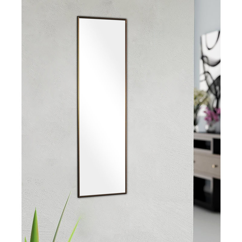 Cannella Metal Flat Wall Mirror, 30" H x 4" W