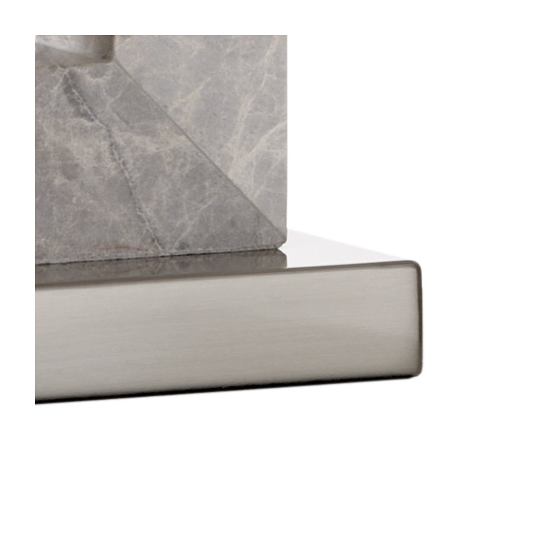 Lampe de table 34 po Jaxon, Nickel brossé / gris naturel, Blanc cassé