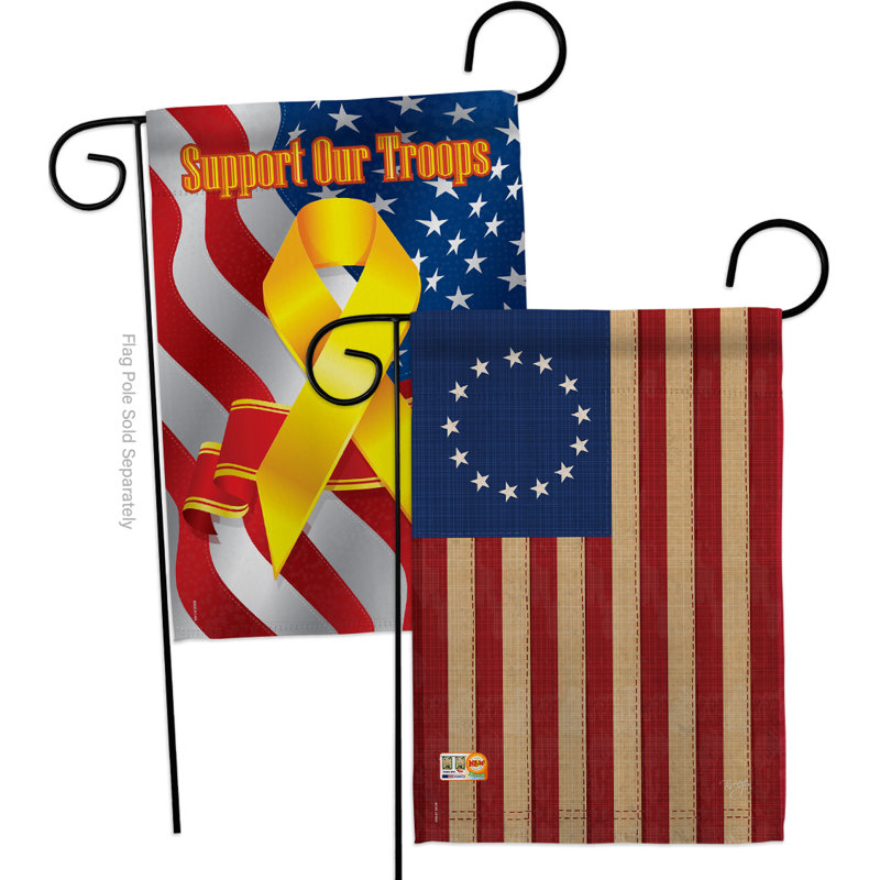 Betsy ross rétro de polyester de 2 côtés 19 po x 13 po drapeau de jardin
