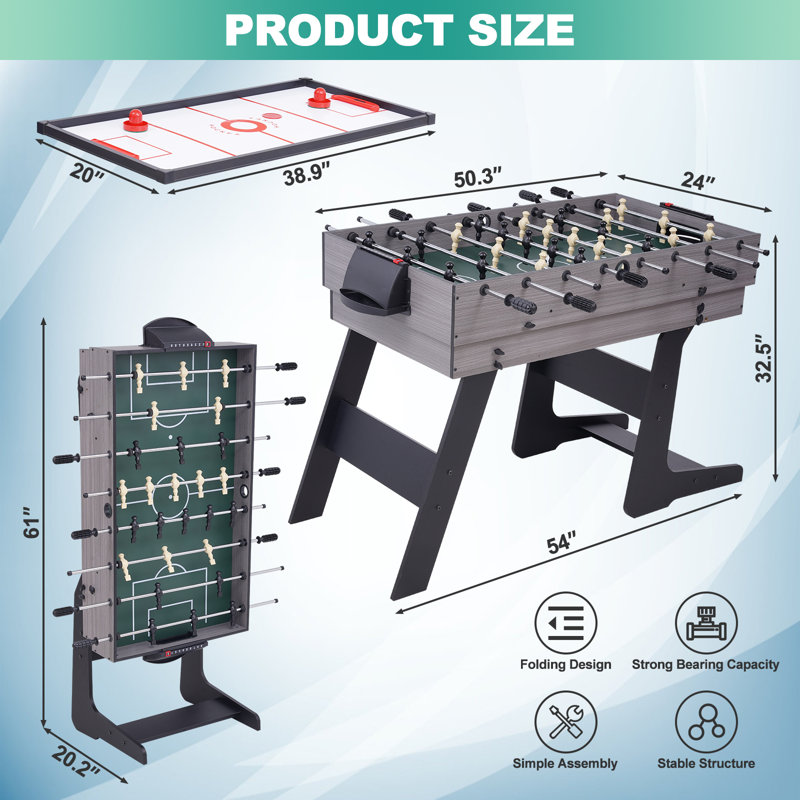 54'' L 4 Game Multi Game Table