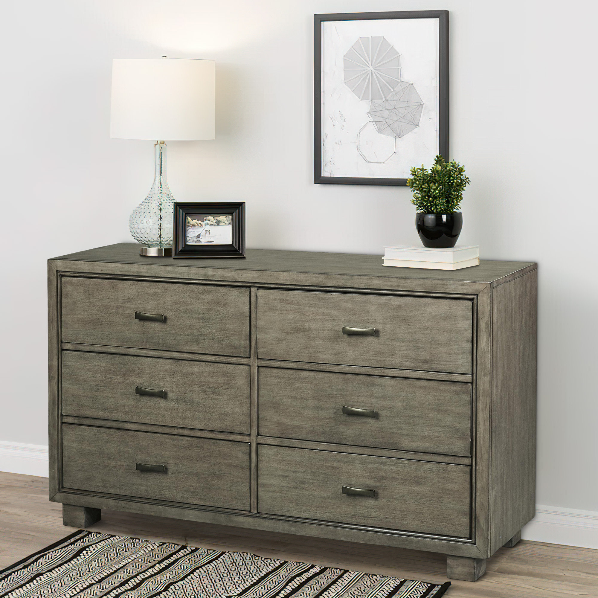 Gracie Oaks Clarksville 6 Drawer Dresser Wayfair Canada