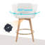 Lovetro 67.5cm H Swivel Counter Stools Upholstered with Rubberwood Legs and Gold Footrest-1017937908