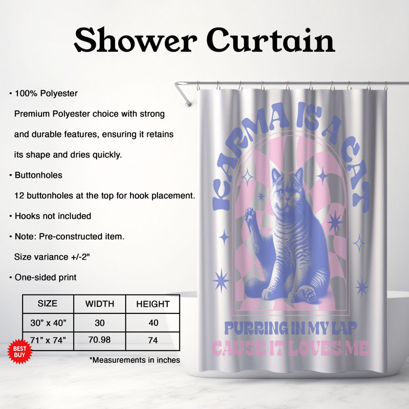 Tillamook Shower Curtain, 74"H x 71"W