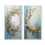 Couronne de fleurs bleue et dorée - ensemble de 2 décorations murales couronne-102571537-102571535