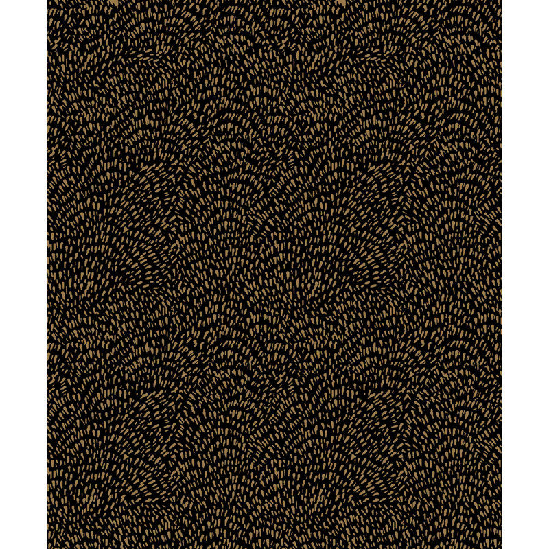 Zen Abstract Paper Metallic Wallpaper Roll, Black/Gold