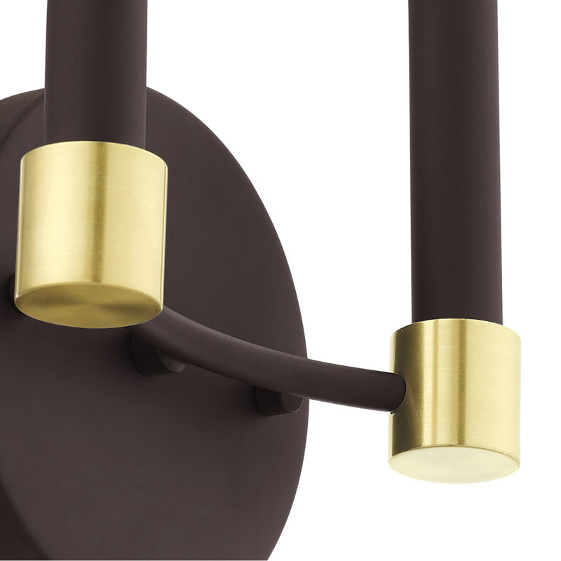 Orean Steel Flush Mounted Sconce, Bronze/Gold