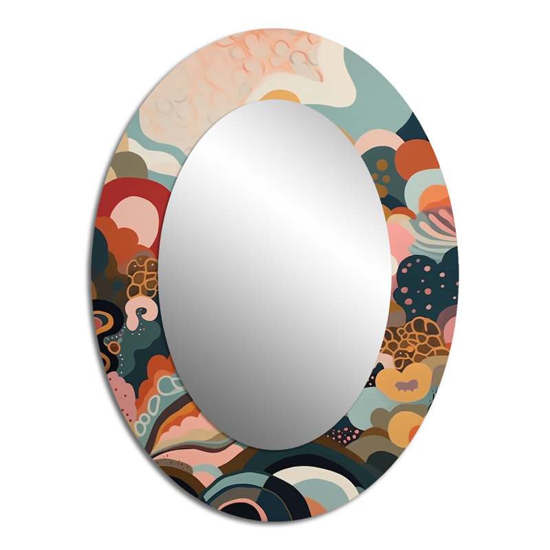 Miroir mural rose et vert Minimalims Explosion II, 40 po x 30 po
