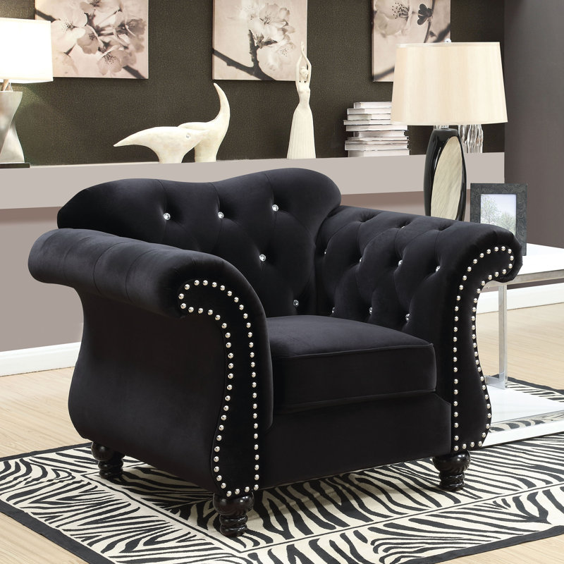 Fauteuil Tabitha, Mélange de polyester noir