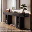 Console de 71 pouces de long avec prise de courant, canapé moderne étroit, table de couloir d'entrée avec tablettes de rangement réglables ouvertes pour le vestibule du salon-126700130-126700129