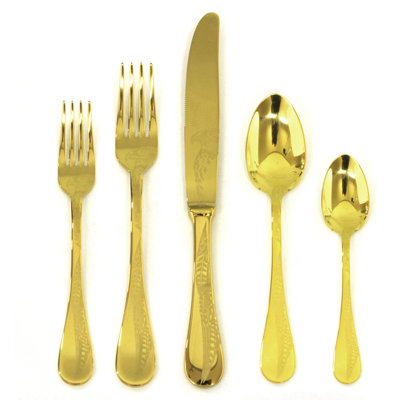 Caccia Flatware Set - 5 Pieces - Gold