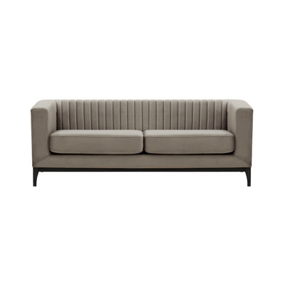 Buker Velvet Square Arms Sofa