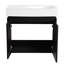 Meuble-lavabo 24 po avec lavabo en céramique, rangement flottant pour la salle de bain, armoire à deux portes, noir, portes doubles murales de style américain 24 po, lavabo-1397970309