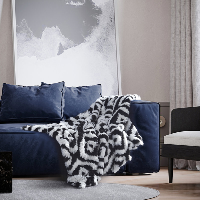 Jeté en tricot 50 po x 60 po Cozy Tyme Quinten, Noir
