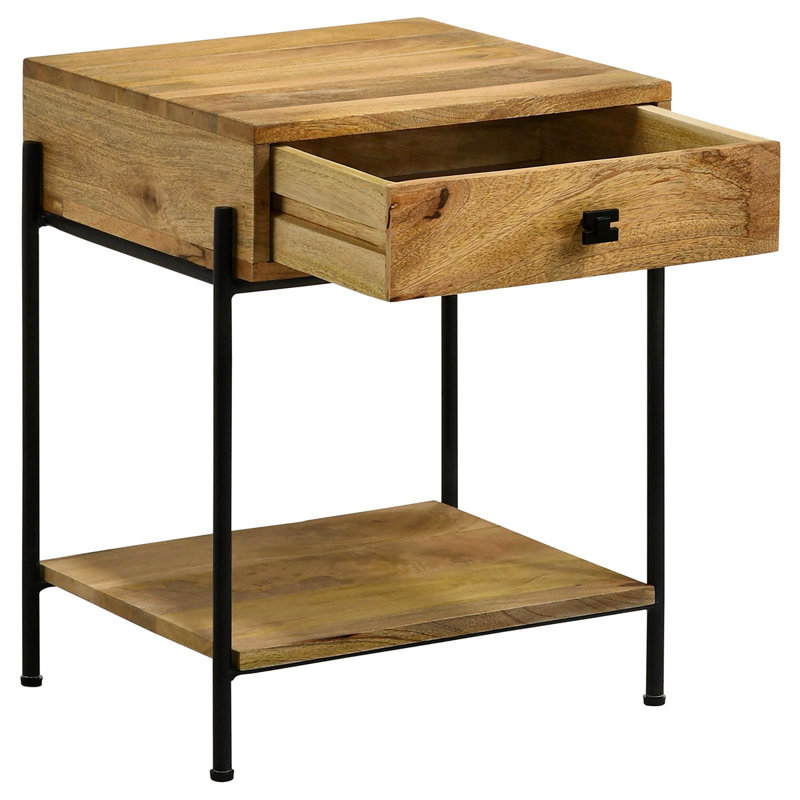 Mango 1-Drawer Accent Table With Bottom Shelf