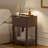 Night Stand, Mid Century Modern Bedside Table With Drawer And Open Shlef, Dark Wood End Table For Living Room Fluted Night Stand With Solid Wood Legs For Bedroom, Walnut Brown, 1pc-712099664