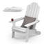 Chaise Adirondack pliante durable et surdimensionnée toutes saisons pour installation facile et facile à entretenir avec support de charge de 400 lb pour porche, jardin, cour, terrasse, foyer, foyer, blanc-1675900615-1746847239
