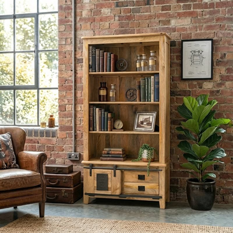 Acima 190cm H x 100cm W Solid Wood Standard Bookcase