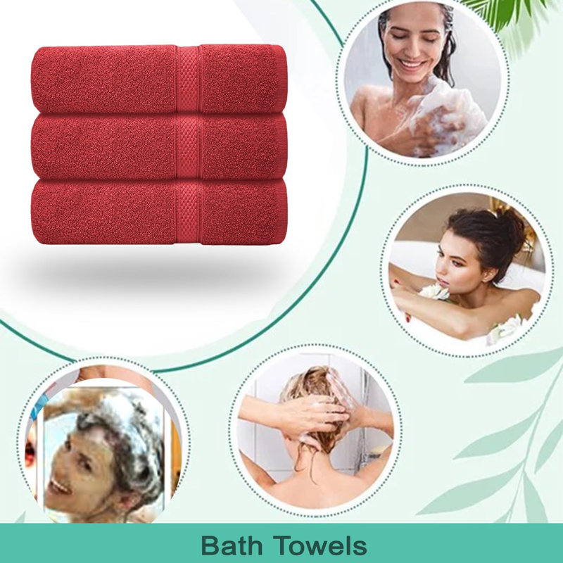 Nayelly Turkish Cotton Bath Towel, Red