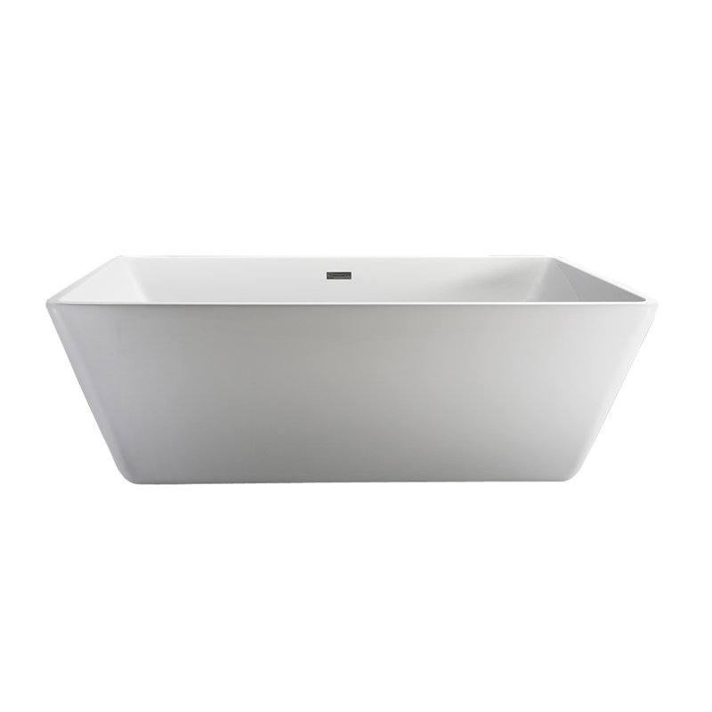 Vaughn 70.87'' x 45.25'' Soaking Acrylic Bathtub, Polished Chrome