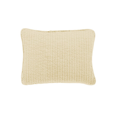Oreiller de boudoir en velours de coton matelassé rustique 12 x 16 po Stone