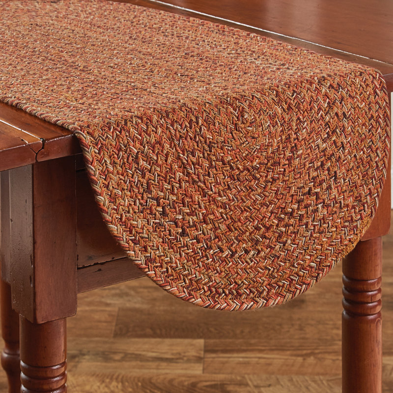 Spice Bin Braided Mint Table Runner, 54" L x 13" W, Orange