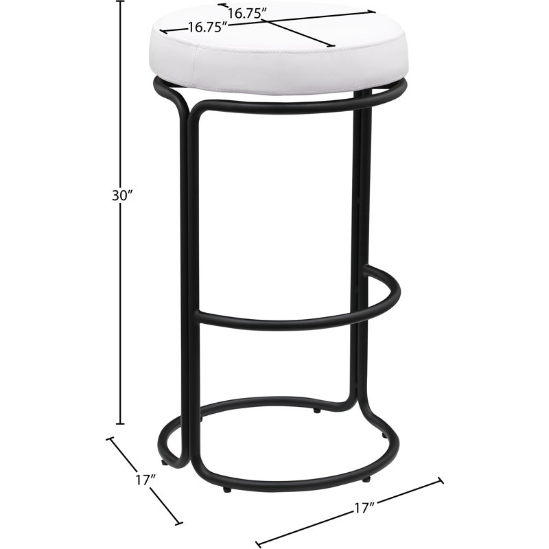 Tabouret de bar Skyelee, Crème végétalien en cuir