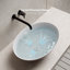 Lavabo vasque ovale à surface solide de 20 po x 14 po Monblari - blanc mat-120971720