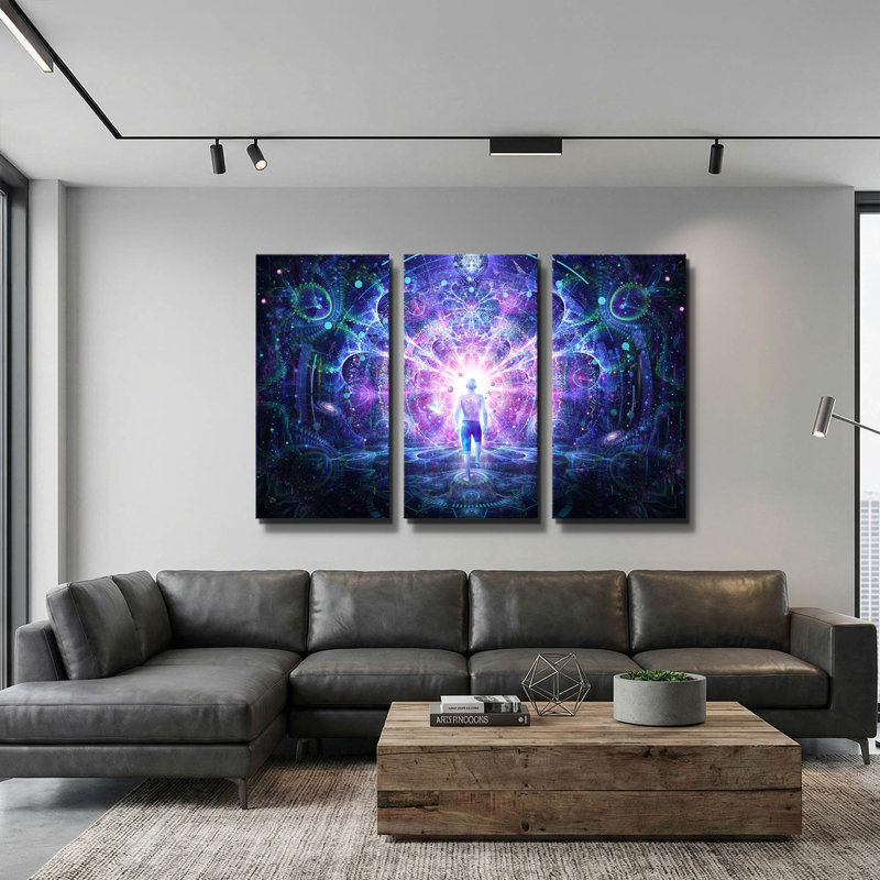 « Soi conscient » de Cameron Gray, triptyque mural, 152 x 102 cm, 60 po x 40 po