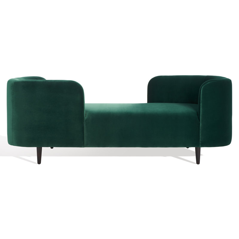 Midway Velvet Chaise Lounge, Dark Green