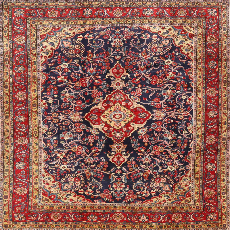 Rouge/bleu oriental Jimi Tapis décoratif, Rond 3 pi