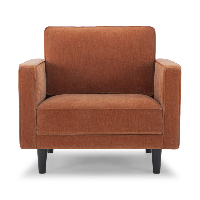 Fauteuil l 34 po Curt, Chenille rouille