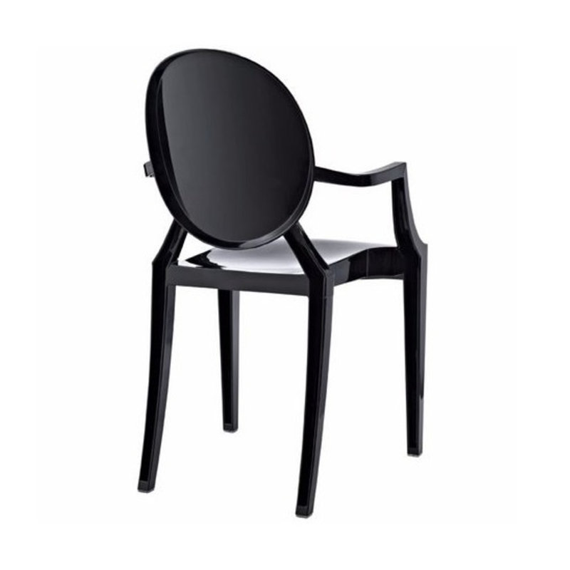 Chaise avec accoudoirs Rydel King Louis, Noir