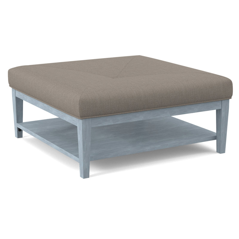 Hammond Square Ottoman, Gray Sugar Performance; 0863-84, Bisque Finish