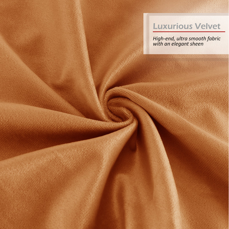 Rust Orange Velvet Hypoallergenic Euro Pillow Covers Set of 4