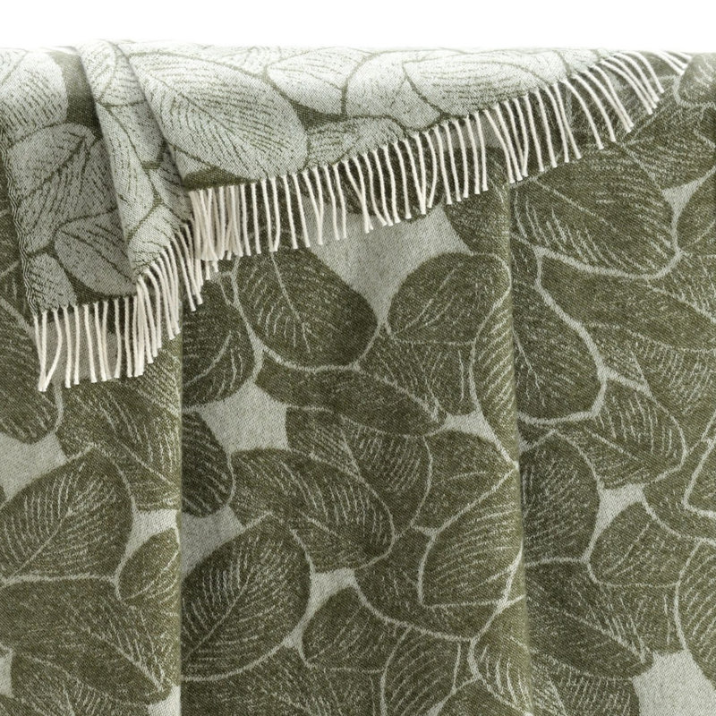 Green Leaves Recycled Merino Wool Throw