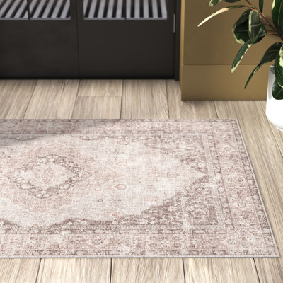 Lindholm Medallion Machine Washable Area Rug for Living Room Bedroom Dining Room Kitchen