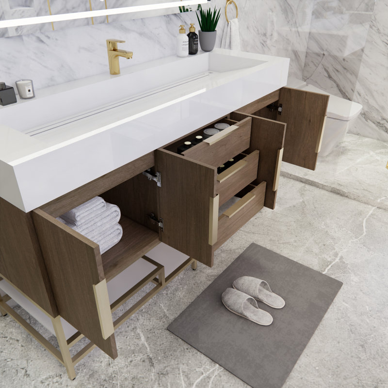 Ensemble de meuble-lavabo simple 59 po Glasgow, Chêne clair