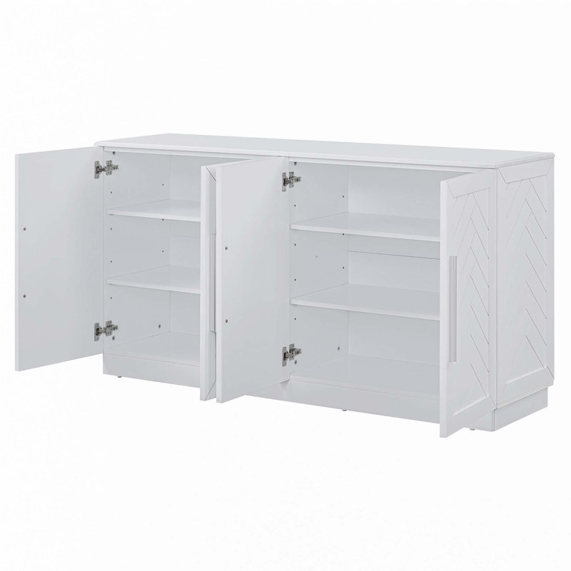 Buffet avec tablettes réglables, Blanc