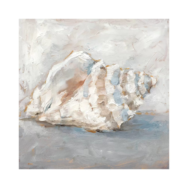 « Blue Shell Study II » par Ethan Harper, reproduction d’art, Toile tendue, H 12 po x l 12 po x P 1,5 po, Pas de tapis