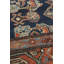 Tapis unique 4 pi 4 po x 6 pi 10 po années 1900 Blues / terre cuite / verts / brun clair / beige / crème