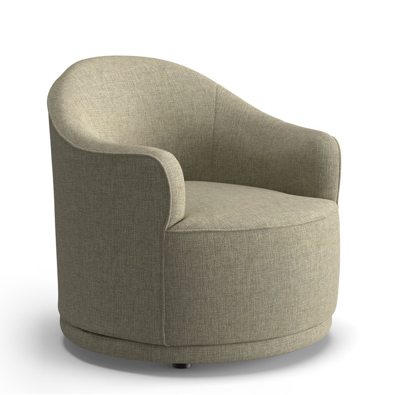 Fauteuil demi-tonneau Rumi, Lin tissé de paniers performant