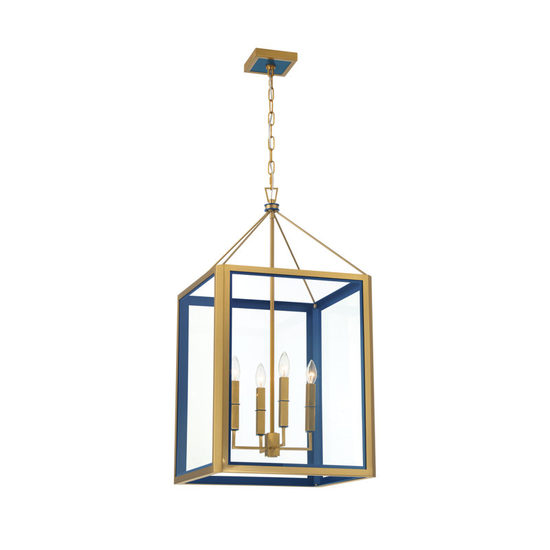 Libby Langdon Herrick 18" Luxe Gold + Navy Chandelier