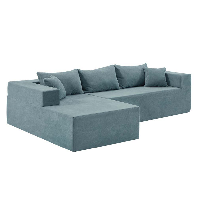 Canapé-lit modulaire Minimalist, Bleu / vert lime